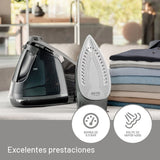 Imetec Energy Vapor Plancha con Generador de Vapor, Bomba de 6,5 BAR, 400 g de Vapor, 2400 W, Suela Fluid Ceramic, Bloqueo de la Plancha, Apagado Automático, Dispositivo de Limpieza, Tecnología ECO
