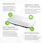 Zyxel Enterprise-Grade WiFi 7 (802.11be) BE22000 Triple Radio NebulaFlex Pro Access Point, 10GbE Uplink, Managed via Nebula App/Web, WLAN or Device Interface