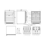 Haier Wine Bank 60 Series 6 HAKWBD 60 Vinoteca de integración de 44 botellas, 2 Zonas, Estantes de madera, Filtro Anti-UV, Refrigeración por Compresor, Display Digital, Iluminación LED, 38 dbA Negra