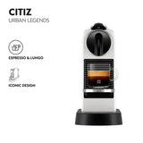 Nespresso De'Longhi - Cafetera Citiz para cápsulas de café originales, espresso de inspiración italiana, café de calidad, juego de cápsulas de inicio incluido, EN167.W, color blanco