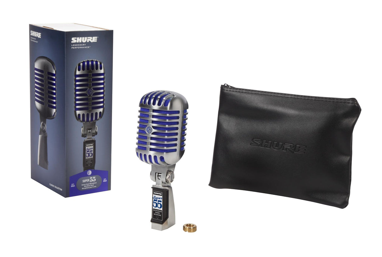 Shure Super 55 Deluxe Vocal Micrófono dinámico supercardioide vintage, icónico, sonido clásico