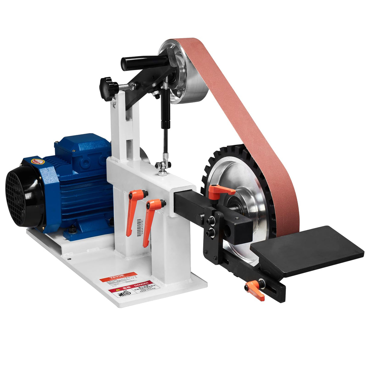 VEVOR Lijadora de Banda, Velocidad Variable de 850 x 300 x 470 mm con VFD, Pulidora de Banda de 1500 W y 2 HP con 3 Moldes de Pulido y 3 Bandas de Lijado para Trabajar Metales y Fabricar Cuchillos
