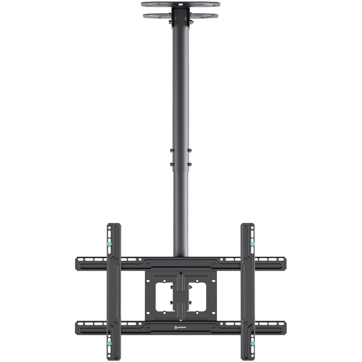 ONKRON Soporte TV Techo de 32 a 80 Pulgadas - Base para TV en Color Negro con Carga de hasta 68 kg - Soporte Television con MAX VESA 600x400 mm/Brazo Television Inclinable con Altura Regulable N2L-B
