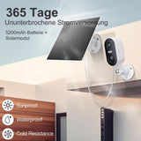 ARENTI Cámara inalámbrica de Seguridad al Aire Libre con Panel Solar, cámara con batería, IP65 Impermeable, Audio de 2 vías, Compatible con Alexa, Google,White