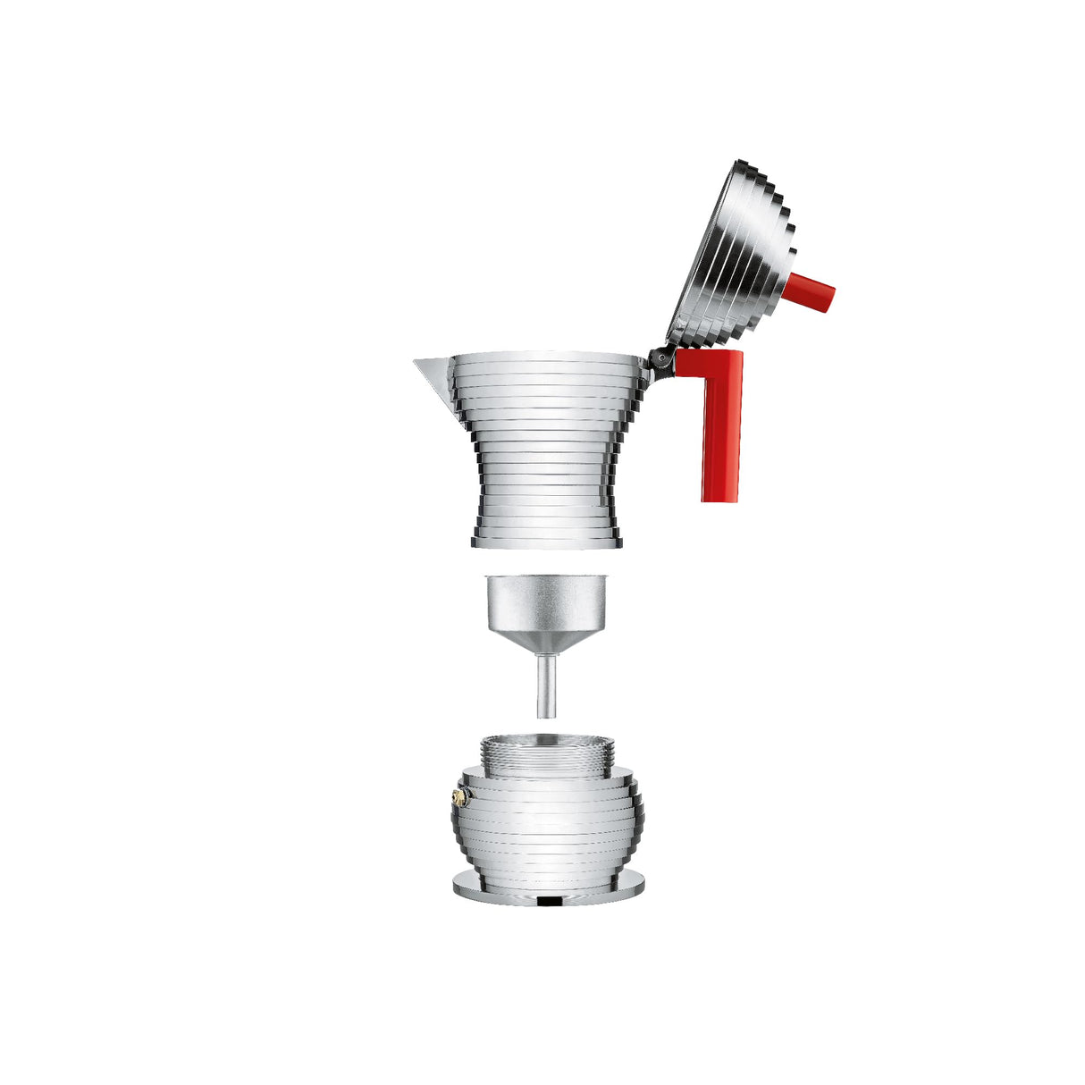 "PULCINA" CAFETERA 6 TAZAS INDUCCIÓN ROJA