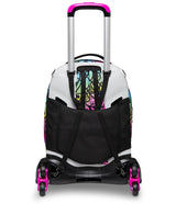 Seven Mochila con 3 Ruedas Trolley JACK-3WD - Colour Expression, Multicolor con Corazones - Mochila 3 en 1, Mochila Escolar con Carro, Crossover System - Bolso Escolar Niñas y Adolescentes
