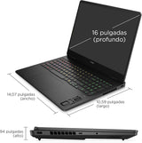 HP OMEN 16-ap0037ns, Ordenador portátil Gaming 16" 2.5K WQXGA (AMD Ryzen AI 7 350, 32GB RAM, 1TB SSD, NVIDIA GeForce RTX 5070, FreeDos) Negro - Teclado QWERTY Español