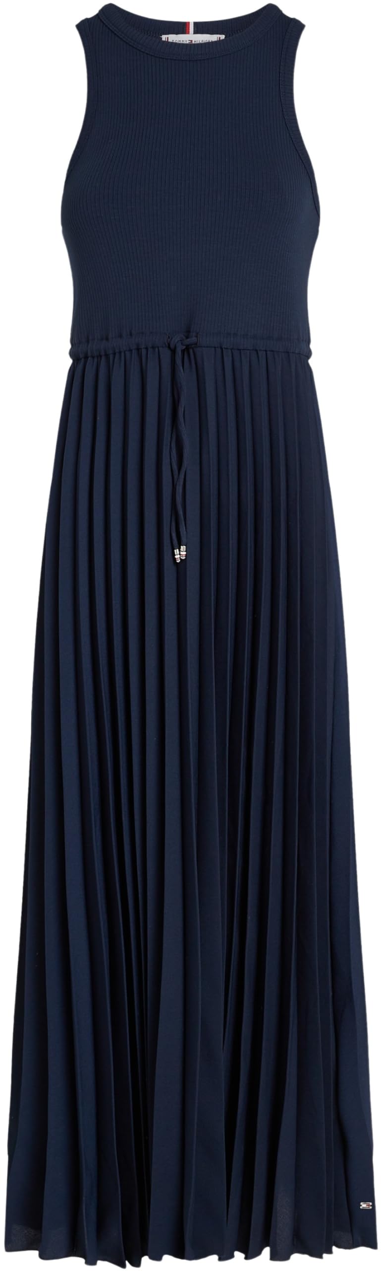 Tommy Hilfiger Vestido para Mujer Midi Dress sin Mangas, Azul (Dark Night Navy), XL