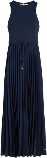 Tommy Hilfiger Vestido para Mujer Midi Dress sin Mangas, Azul (Dark Night Navy), XL