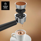Taurus - Cafetera Espresso Euforia Compact 1350W | 20 Bares Presión | Sistema Thermoblock | Filtro Supreme Cream | Vaporizador Orientable | Doble Café Simultáneo | Cuchara Dosificadora