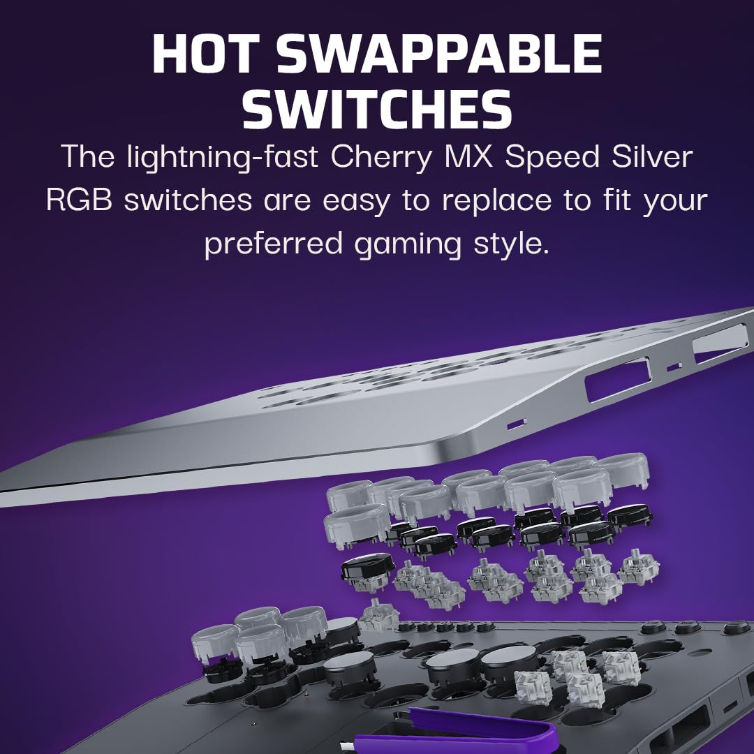 Turtle Beach Victrix Pro KO Leverless All Button Fight Stick, Officially Licensed for Xbox Series X|S, Xbox One, Windows 10/11 PC, Customizable eSports Tournament Ready Controller, Gray