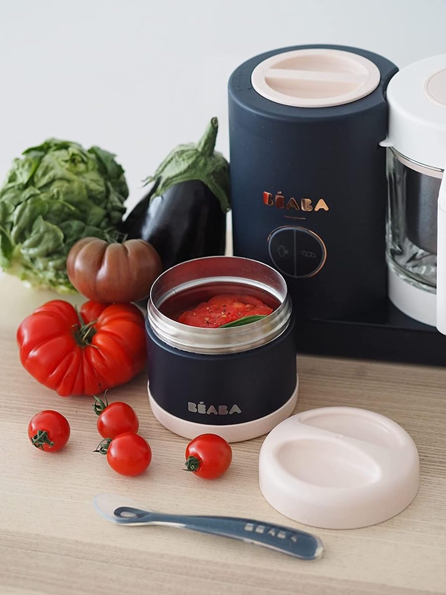 Béaba - Babycook Neo - Máquina de alimentos para bebés - 6 en 1: Procesador de alimentos, licuadora y cocina - Cocina al vapor suave - Comida casera rápida para bebés - Cuenco de vidrio - Recipiente