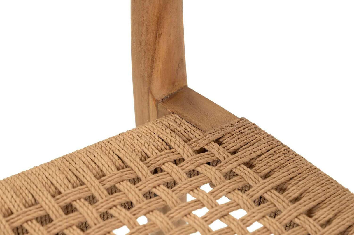 SILLA MADERA TEKA CUERO 51x52x85 CM