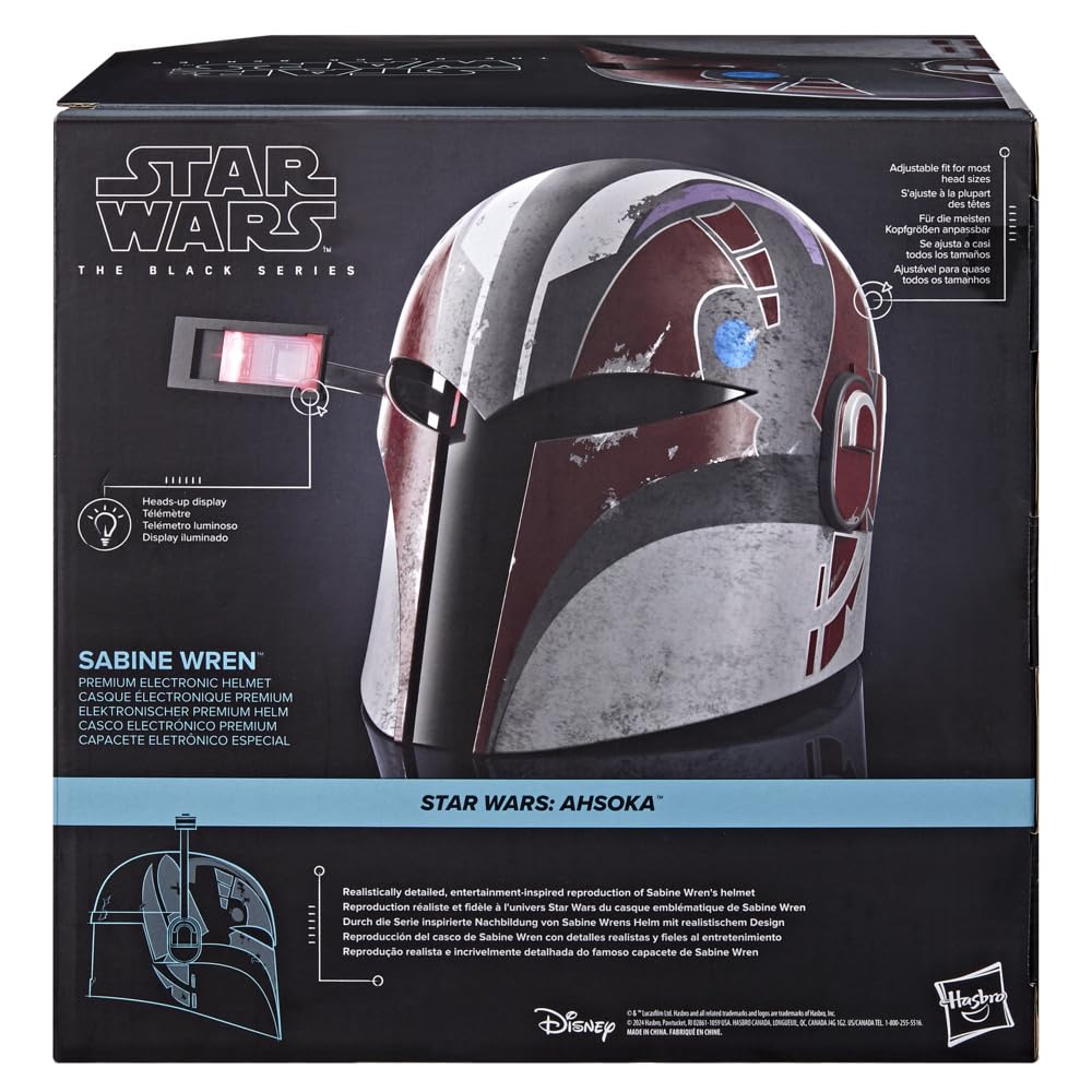 Star Wars The Black Series - Sabine Wren - Casco electrónico premium - Artículo para juego de rol de adultos