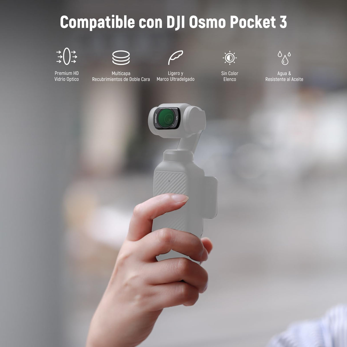 NEEWER Magnético CPL Filtro Compatible con dji Osmo Pocket 3 Creator Combo Accessories, Kit de Filtro Polarizador Circular Multicapa con 2 Protectores de Pantalla, Accesorios para Action CAM