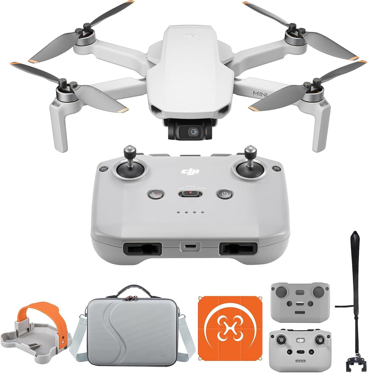 DJI Mini 4K Bundle, Dron Con Cámara 4K UHD, Menos de 249 g, Estabilización Cardán de 3 Ejes, Transmisión de Vídeo de 10Km, Retorno Automático, Resistencia al Viento, 1 Batería Para 31 min de vuelo, C0