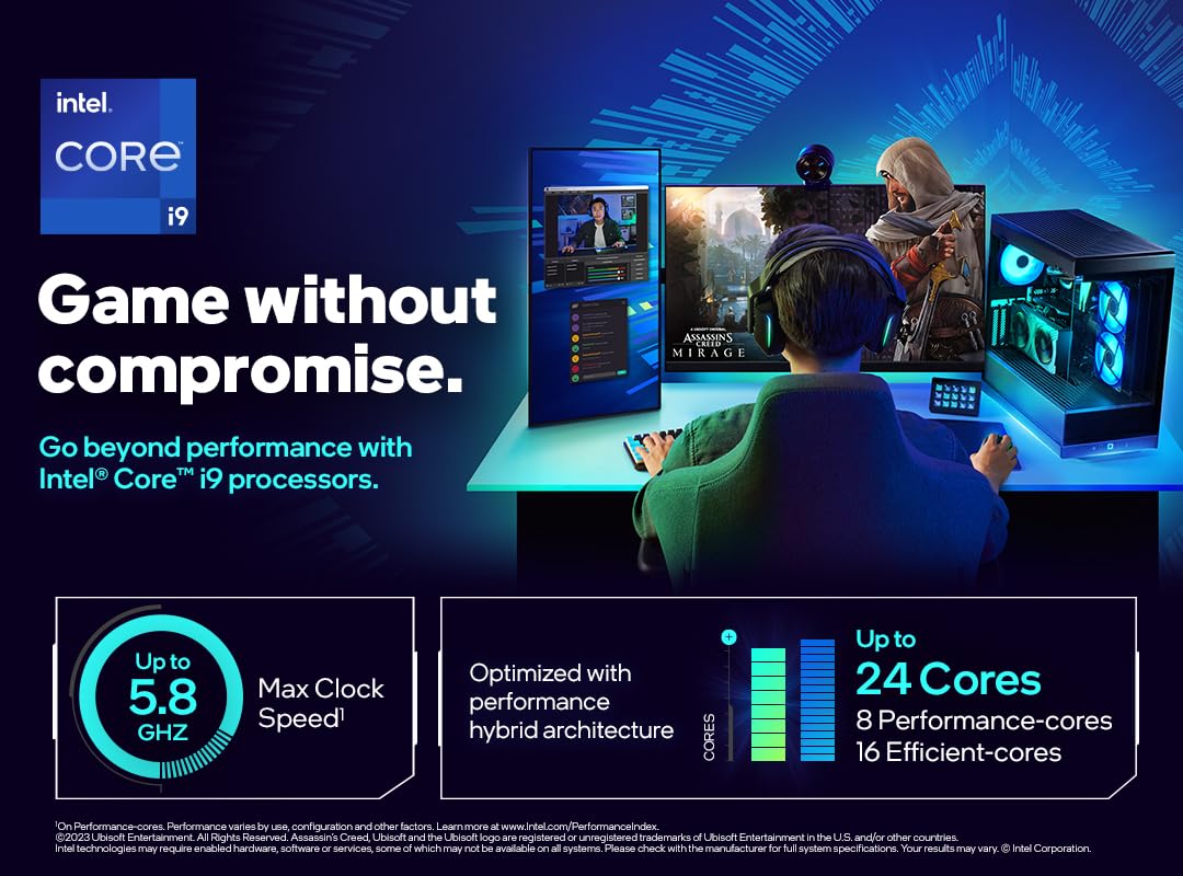 Intel® Core™ i9-14900, procesador para Equipos de sobremesa, 24 núcleos (8 P-Cores + 16 E-Cores) hasta 5,8 GHz