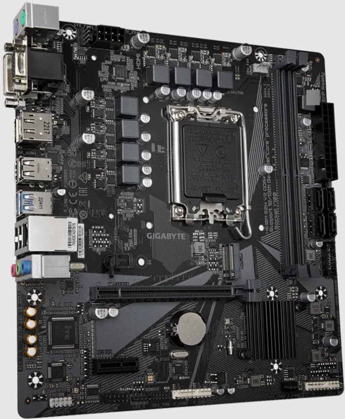 GIGABYTE H610M S2H V2 DDR4 Placa Base - Compatible con procesadores Intel Core 14th CPUs, 6+1+1 Hybrid Phases Digital VRM, up to 3200MHz DDR4 (OC), 1xPCIe 3.0 M.2, GbE LAN, USB 3.2 Gen 1
