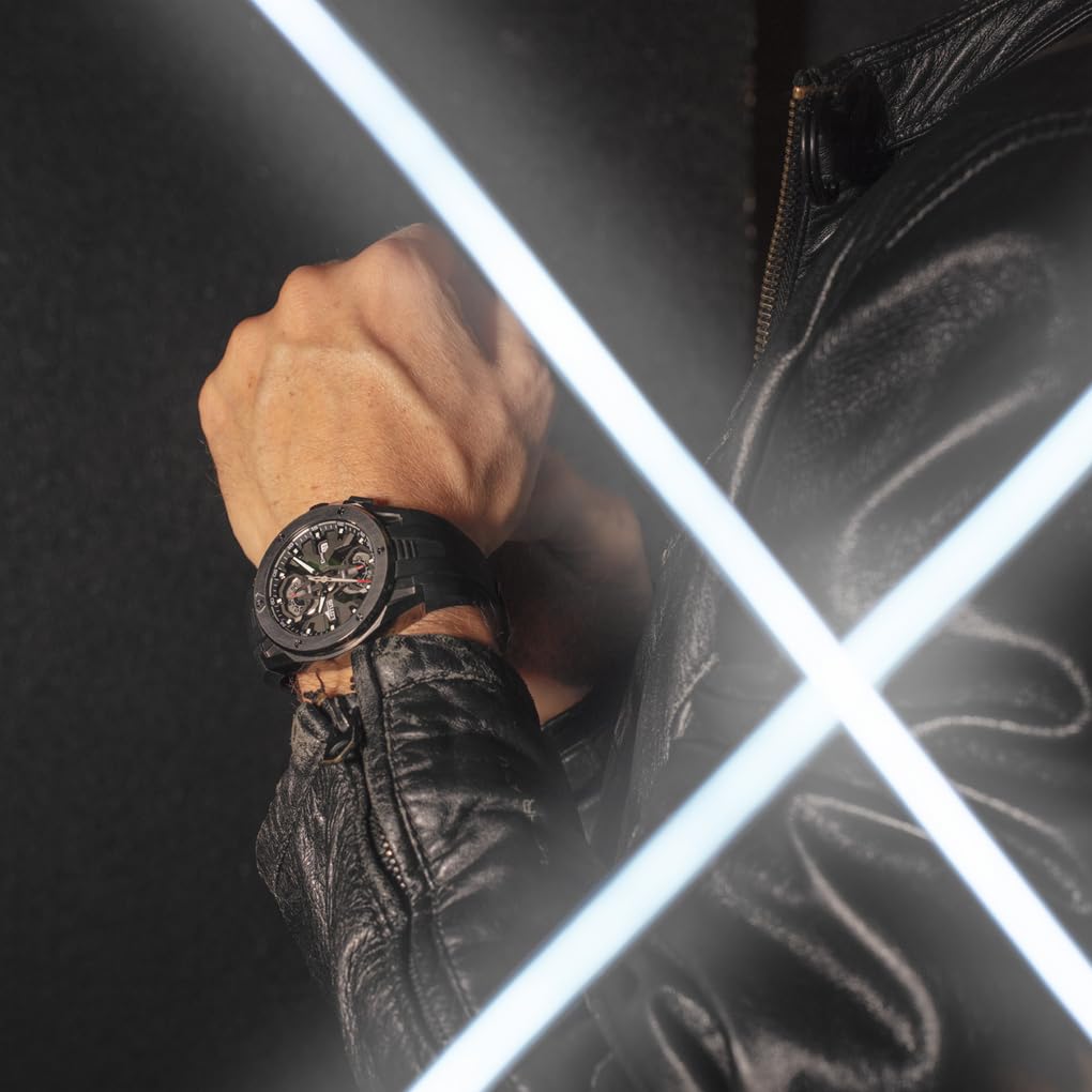 Lotus Reloj Hombre 18943/6 Vortex Caja de Acero Inoxidable 316l Negro Correa de Caucho Negro