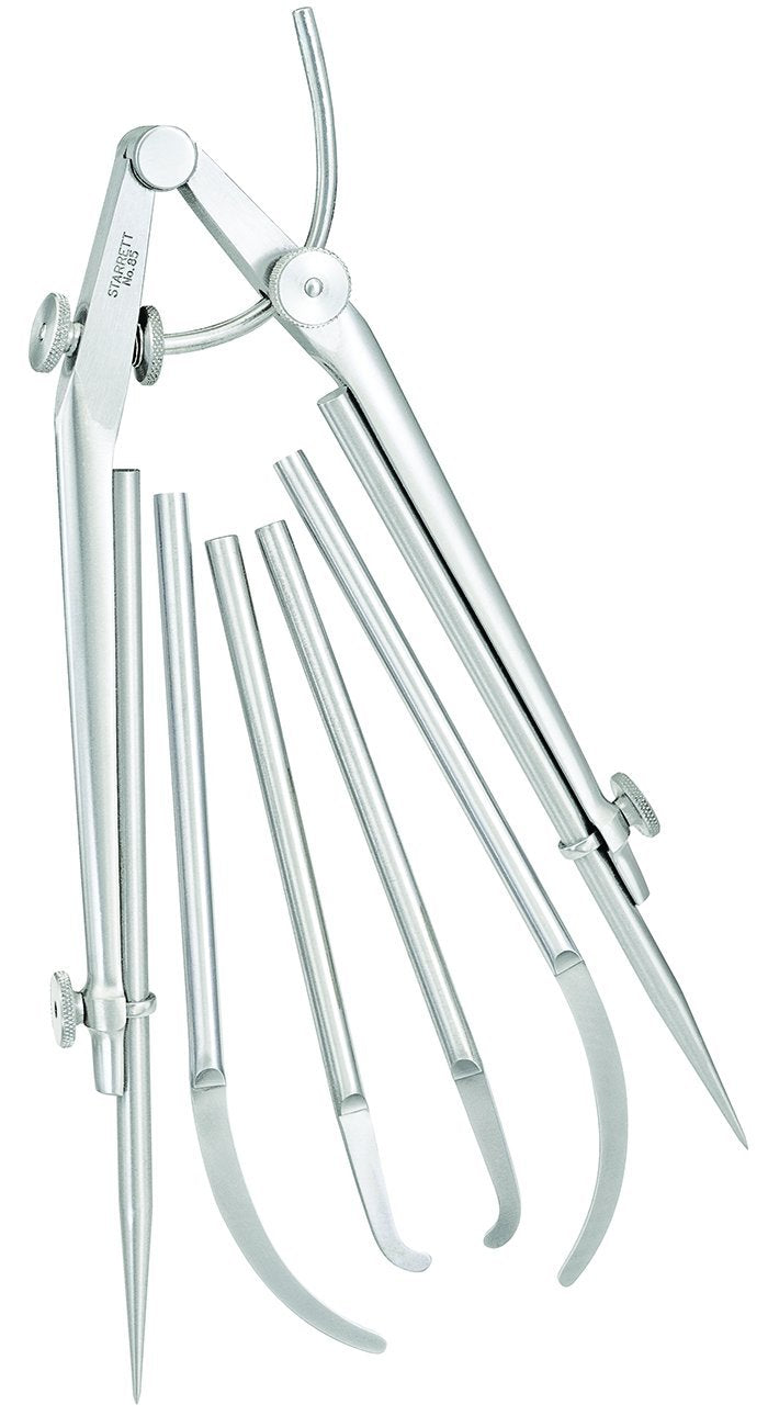 Starrett 85F carpinteros y divisor de extensión de los trabajadores de la chapa con las patas interiores y exteriores del calibrador, tamaño 12"