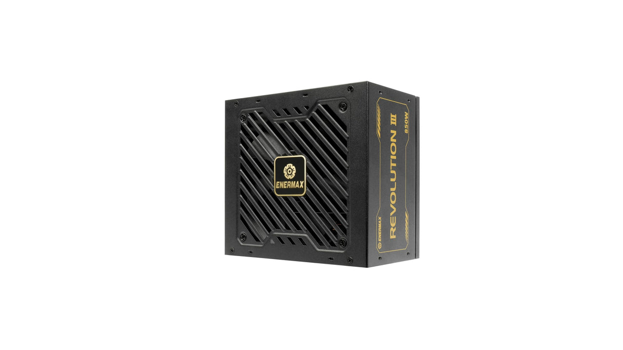 ENERMAX Revolution III 850 W | Fuente de alimentación ATX 3.1 Totalmente Modular | PCIe 5.1 | 80 Plus Gold | Ventilador silencioso FDB de 120 mm | Condensadores 105 °C jap | ERV850G-AHG-MAC