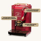 Faber Pro Deluxe Macchina da Caffè Cialde 44mm Cherry Red Ottone