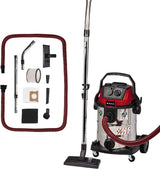 Einhell Aspirador en seco y húmedo TE-VC 2025 SACL (1200 W, clase de polvo L, para polvos con valores MAK >1 mg/m³, 25 L, limpieza de filtros, enchufe de aparatos, incl. varias boquillas y filtros)