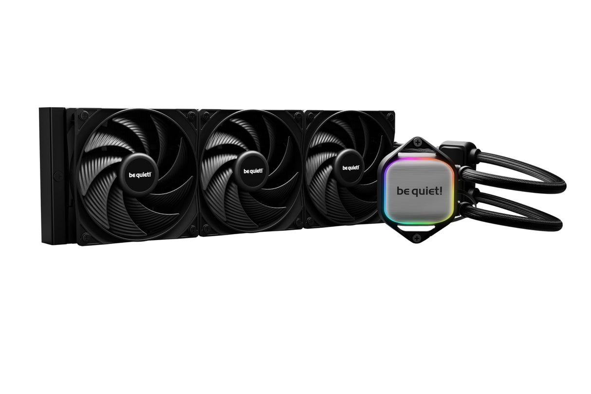 be quiet! Pure Loop 2 360 mm refrigerador con agua, alto rendimiento de refrigeración, bomba PWM doblemente desacoplada, iluminación ARGB, tubos flexibles, botella de refrigerante incluida