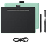 Wacom Intuos M - Tableta Gráfica Bluetooth para pintar, dibujar y editar photos con 3 softwares creativos incluidos para descargar, Windows & Mac, óptima para oficina en casa y e-learning, pistacho
