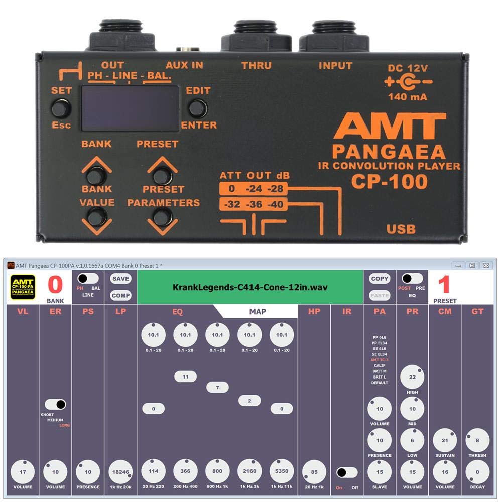 AMT PANGAEA CP-100 - IR CAB.Sim (con preamplificador limpio y ecualizador)