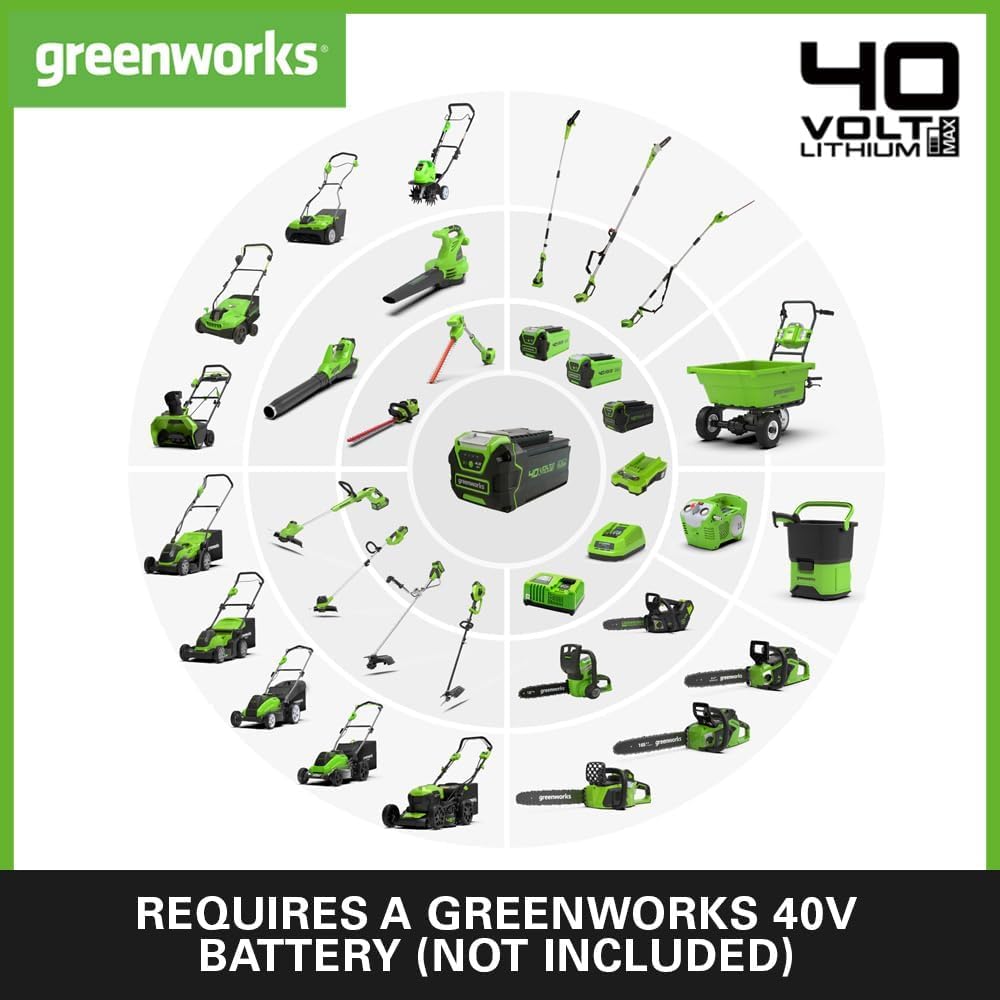 Greenworks Cortacésped de Batería Escarificador Rastrillo a Motor sin Escobillas 3100 RPM, Ancho 38cm, 5 Profundidades, Caja Recolección 45 L SIN Batería 40V y Cargador, Garantía 3 Años GD40SC38II
