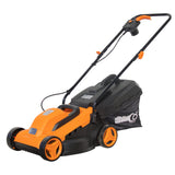Bricoferrr Cortacésped Eléctrico - 1200W, Ancho de Corte 33cm y Altura Ajustable