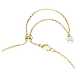 Swarovski Colgante en Y Idyllia, Crystal Pearl, Caracola, Blanco, Baño tono oro