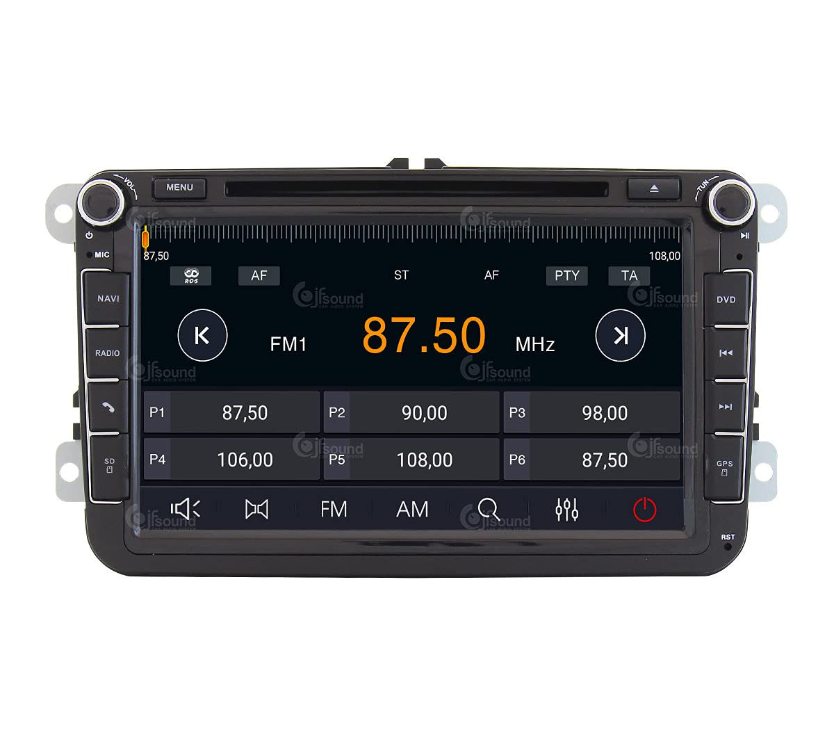 Autorradio de Ajuste Personalizado para Volkswagen Android GPS Bluetooth WiFi Dab USB Pantalla táctil Full HD 8" procesador de 8 núcleos y comandos de Voz