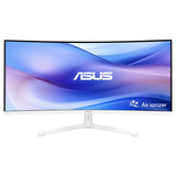 ASUS VU34WCIP-W Monitor Eye-Care WQHD de 34 Pulgadas, 3440x1440, curvatura 1500R, sin Marco, 100 Hz, ionizador de Aire, SmoothMotion, Eye Care Plus, USB-C PD 65 W, Altavoces, sostenibilidad óptima