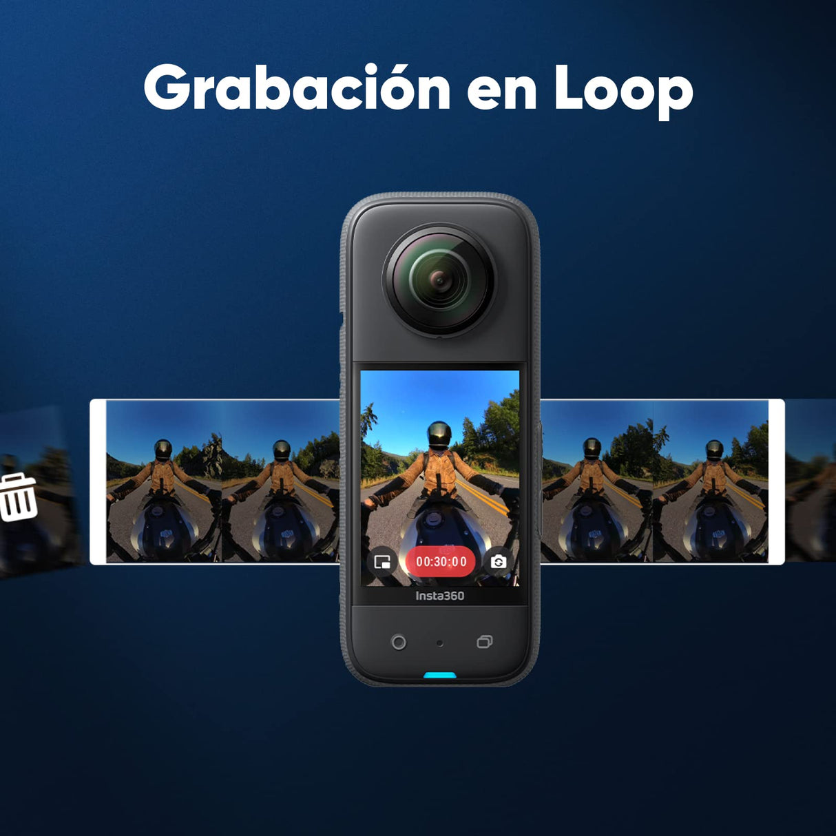 Insta360 X3 Kit Motero - Cámara de acción 360 Resistente al Agua, Sensor de 1/2", 5.7K 360, Fotos 72MP, estabilización, Pantalla táctil de 2.29", edición por IA, Live Streaming, Webcam