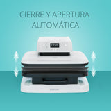 LOKLIK Prensa Térmica Automática Prensa Térmica Blanca - Adhesivo Térmico Impresión Textil - Prensas Térmicas de Vinilo Transfer Para Camisetas, Bolsos, Bolsas y Otros Textiles Maquina de Sublimacion