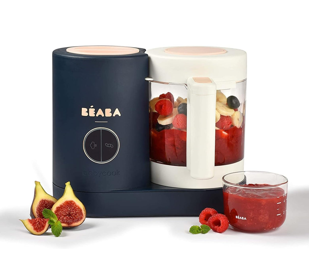 Béaba - Babycook Neo - Máquina de alimentos para bebés - 6 en 1: Procesador de alimentos, licuadora y cocina - Cocina al vapor suave - Comida casera rápida para bebés - Cuenco de vidrio - Recipiente