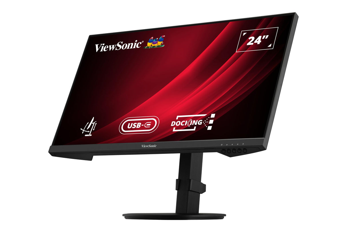 ViewSonic VG2409-MHDU-2 24” FHD 100Hz Frameless IPS Monitor with USB-C Hub, HDMI, DisplayPort In/Out, USB, Ergonomic Stand for Home & Office