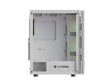 Oversteel - Azurite Caja Pc Gaming Compatible con Placas ATX, Micro ATX e ITX, 4 Ventiladores 120mm A-RGB Incluidos, Frontal Mallado, Instalación Vertical, Cristal Lateral Templado, USB 3.0, Blanco