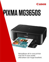 Canon Pixma MG3650S Impresora Multifunción 3 en 1, Sistema de Inyección de Tinta, Impresión, Escaneo y Copia, WiFi, Impresión a Doble Cara, Cartuchos Fine, Alimentación de Papel Frontal, Negro