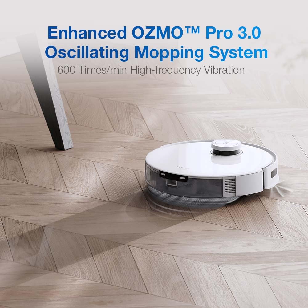 ECOVACS DEEBOT T10, Robot Aspirador con Mopas vibratorias (OZMO Pro 3.0), 3000Pa, reconocimiento de obstáculos con IA (AIVI 3.0), mapeo 3D, batería de 5200 mAh, Asistente de Voz YIKO