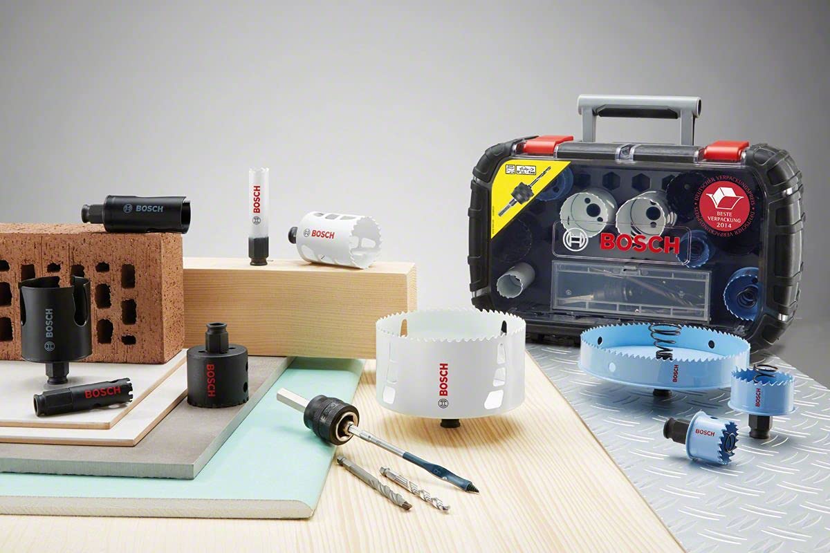 Bosch Professional Set de 9 unidades de Sierras de Corona Progressor for Wood and Metal (para instaladores de sanitarios, Ø 20-64 mm, Accesorios para Taladro)