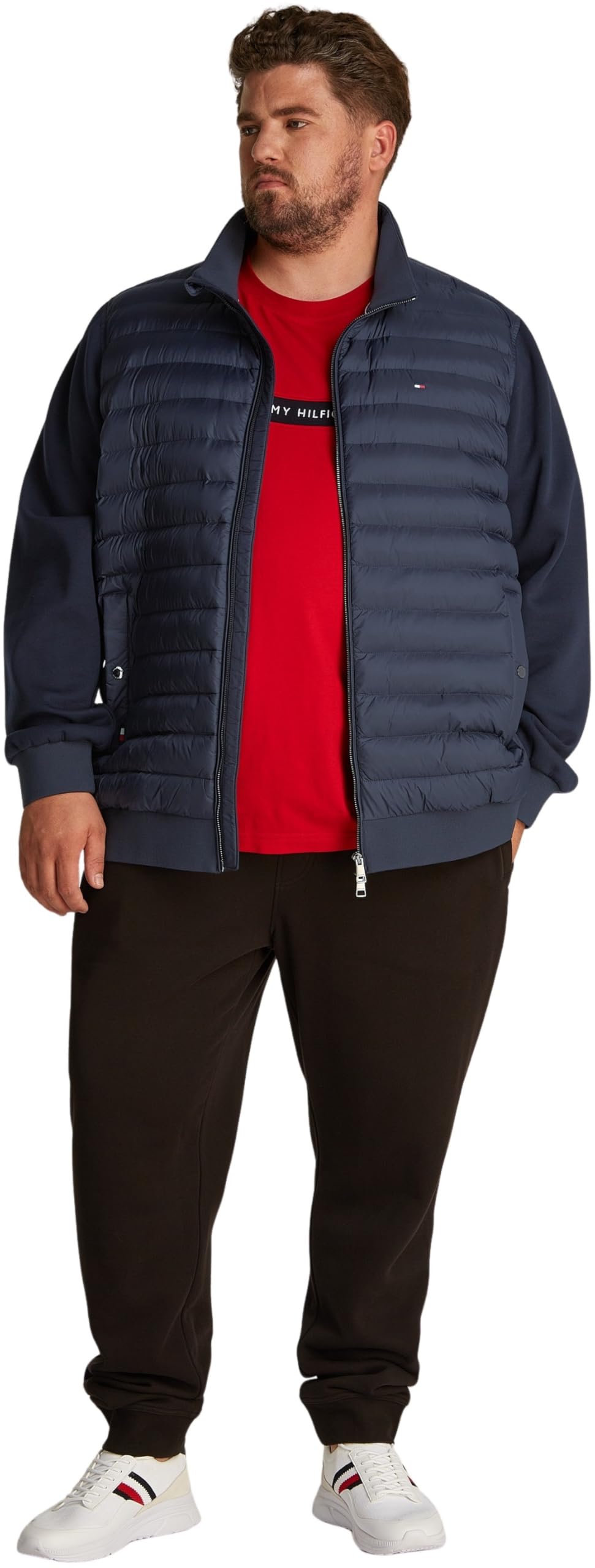 Tommy Hilfiger Sudadera con Cremallera BT-Mix Media Stand CLLR-B MW0MW39138 para Hombre, Azul, Talla 3XL, Azul (Desert Sky), 3XL Plus