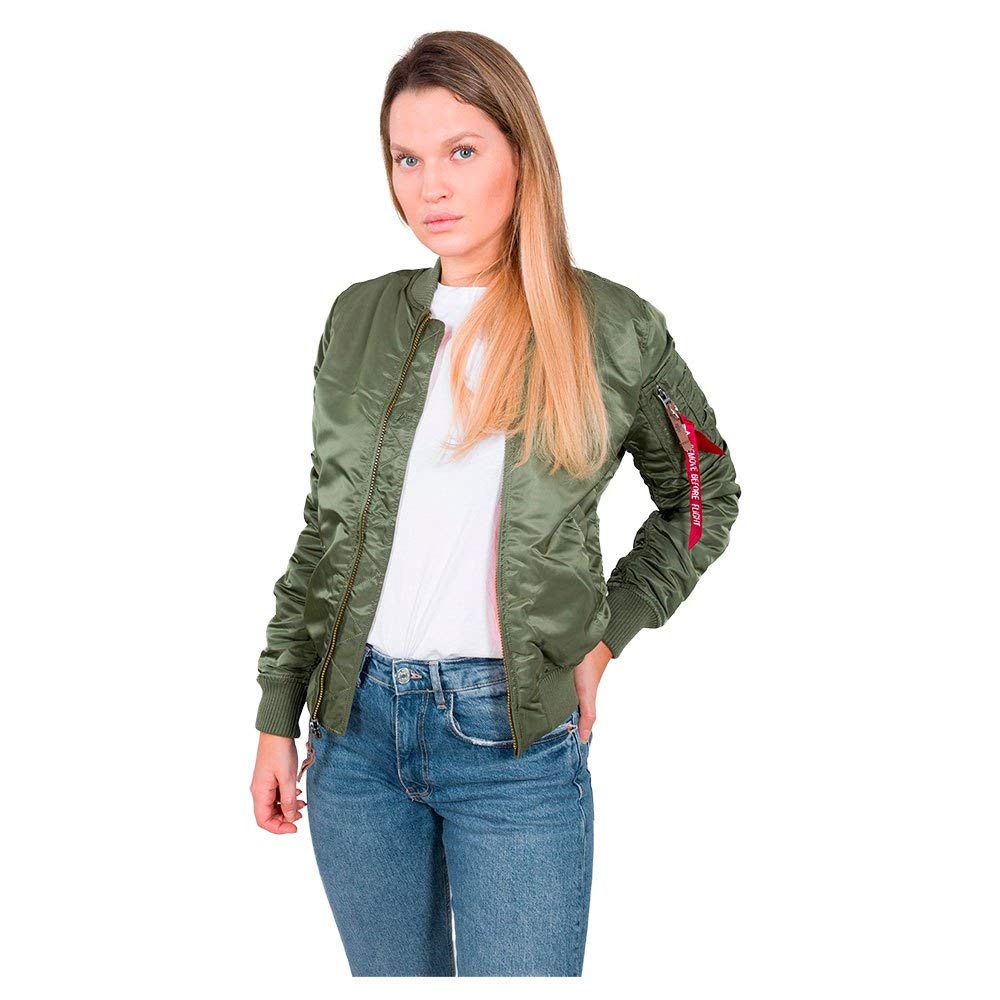 ALPHA INDUSTRIES MA-1 VF 59 Chaqueta, Verde (Sage Green-01), M para Mujer