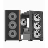 AeroCool D301A Mid-Tower Case, Gaming PC Case Gaming PC Case Optimizado Airflow Panel Frontal de Malla de Madera, diseño Delgado, Incluye 4 Ventiladores RGB, Compatible con Placas Base ASUS y MSI