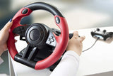 Speedlink TRAILBLAZER Racing Wheel - Volante para gaming para PS3/PS4, Xbox Series X/S/One y PC, levas de cambio y palanca de cambios, pedales ajustables, negro-rojo