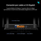 TP-Link Archer BE3600 - Router WiFi 7, BE3600 Mbps de Doble Banda, 2 Puertos × 2,5 Gbps, tribanda, 2×2 MU-MIMO, OFDMA, MLO, WiFi 7 sin precedentes, Compatible con EasyMesh, HomeShield, VPN