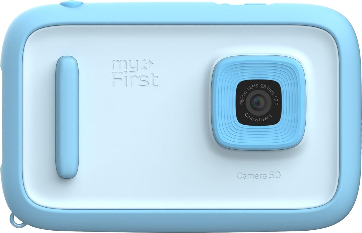 myFirst Cámara 50 - Cámara editora de IA para niños, Fotos de 20 MP, Video 1080P, Lente Frontal y Selfie. Conexión WiFi, Bluetooth, Escucha música. A Partir de 5 años. Conexión con myFirst Circle.
