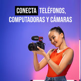 RØDE VideoMic GO II Micrófono de cañón ultracompacto para cámara con salidas de 3,5 mm y USB para cine, creación de contenido, podcasting y videollamadas